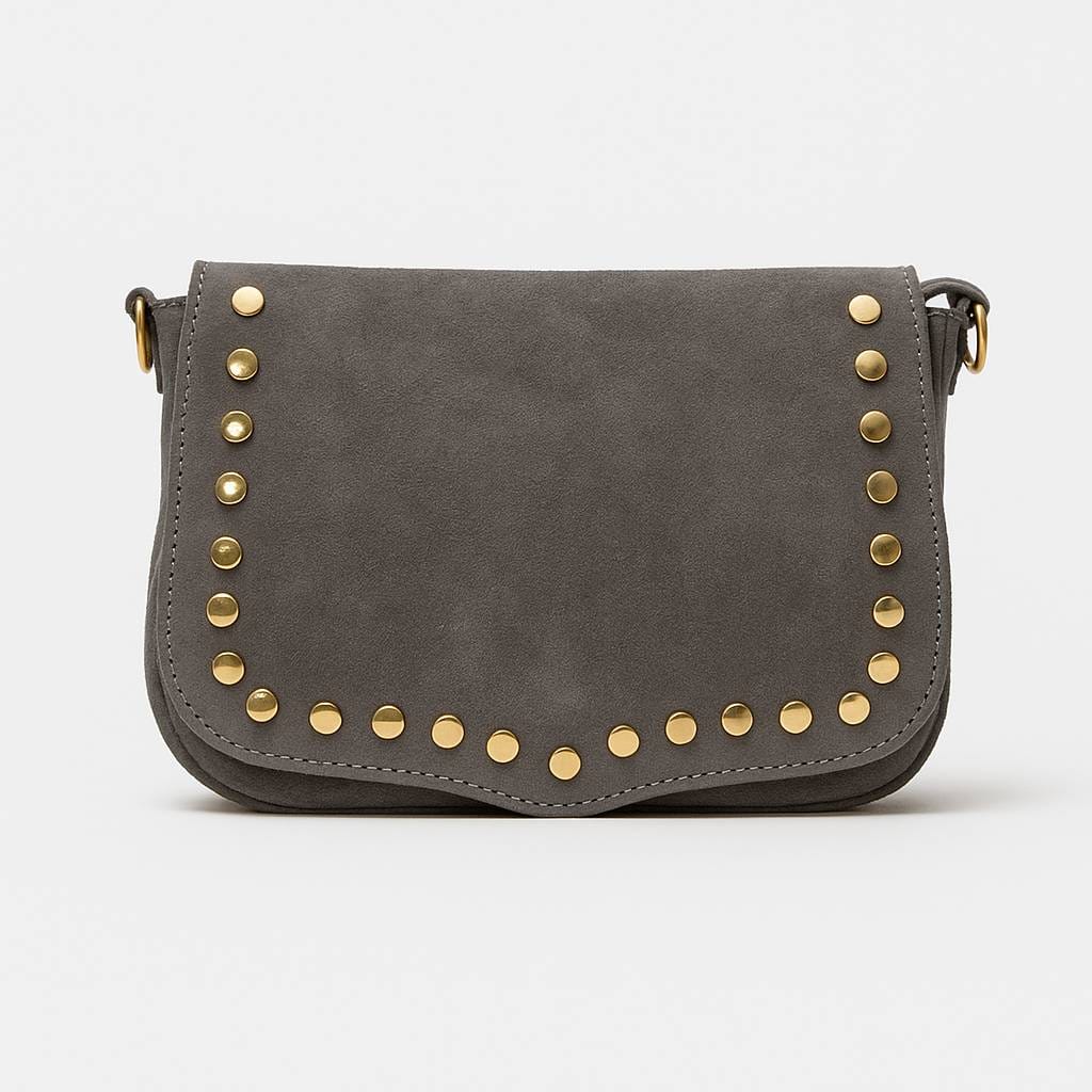BOLSO BANDOLERA DE SERRAJE CON TACHUELAS DORADAS MARELA CANARIAS - Imagen 3
