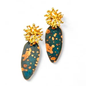 PENDIENTES CORAL MARINO  HOIKO