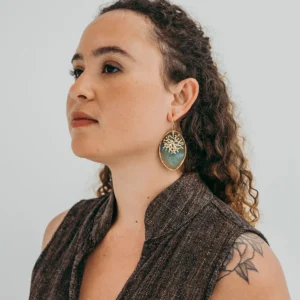 PENDIENTES CORAL MARINO CHAPA HOIKO ARO BAÑO DE ORO