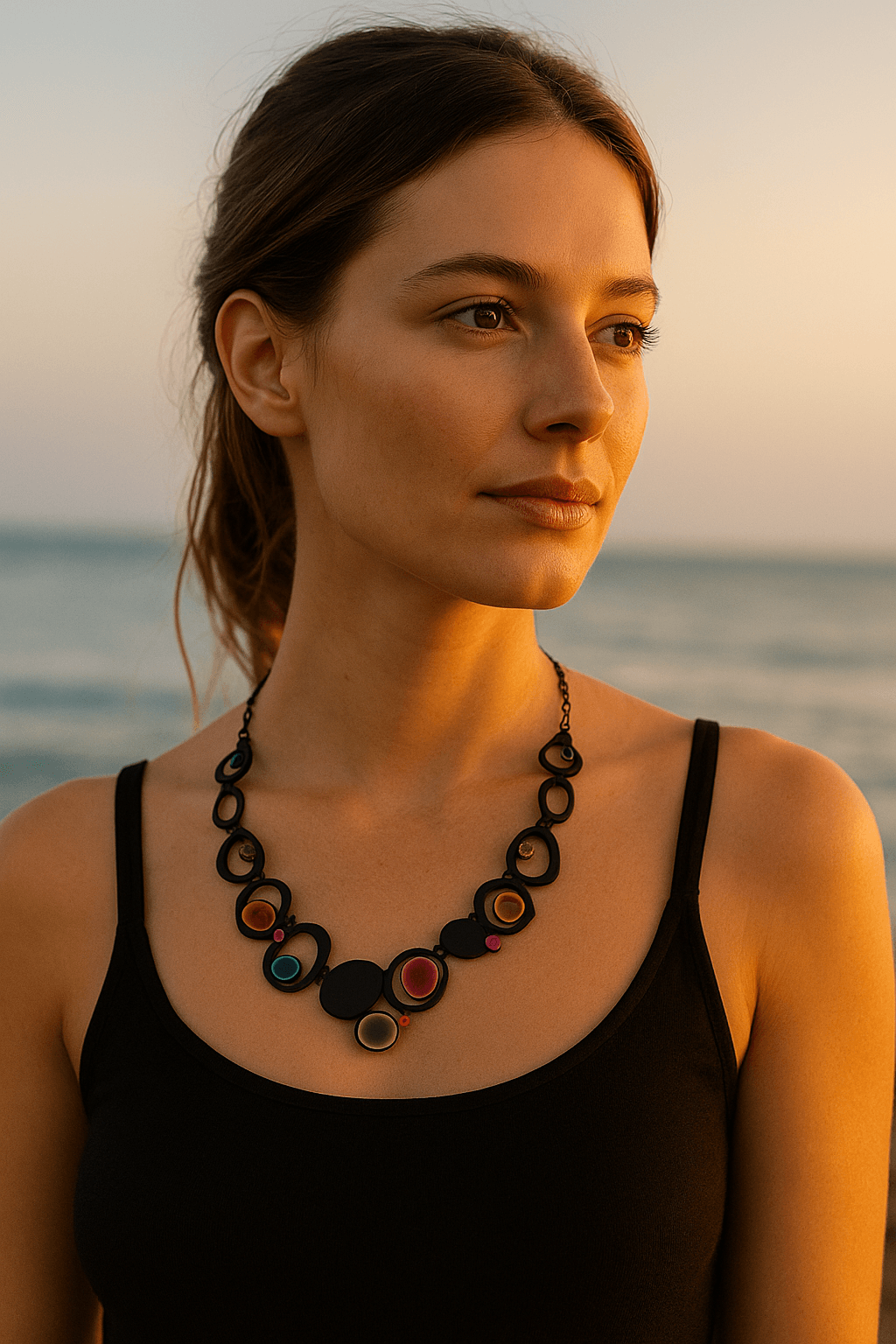 COLLAR COLECCIÓN BLACK MATE APLIQUES CRISTAL Y ESMALTADOS - Imagen 2