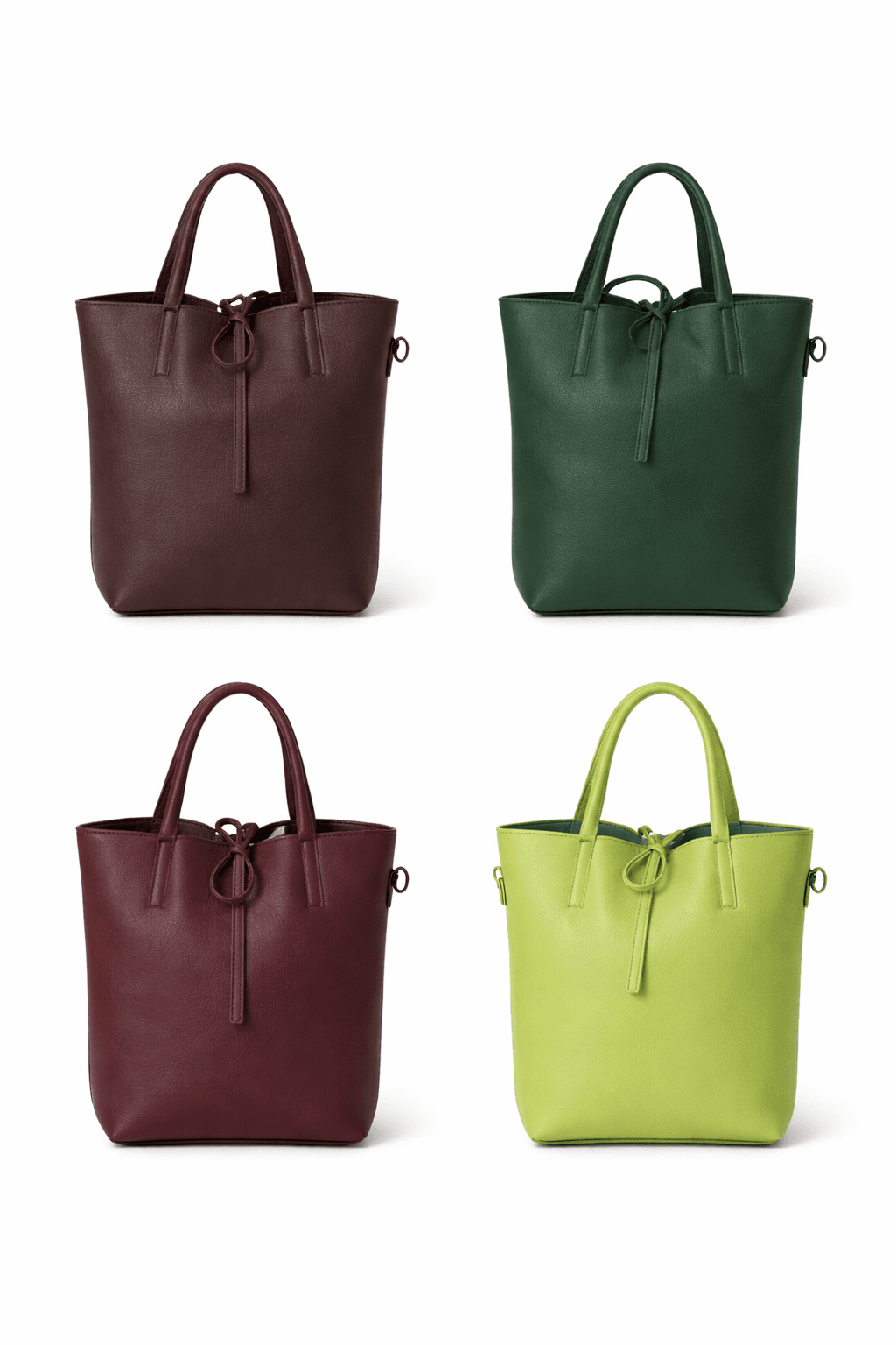 shoper mini piel marela, pistacho,chocolate,verde oscuro y burdeos