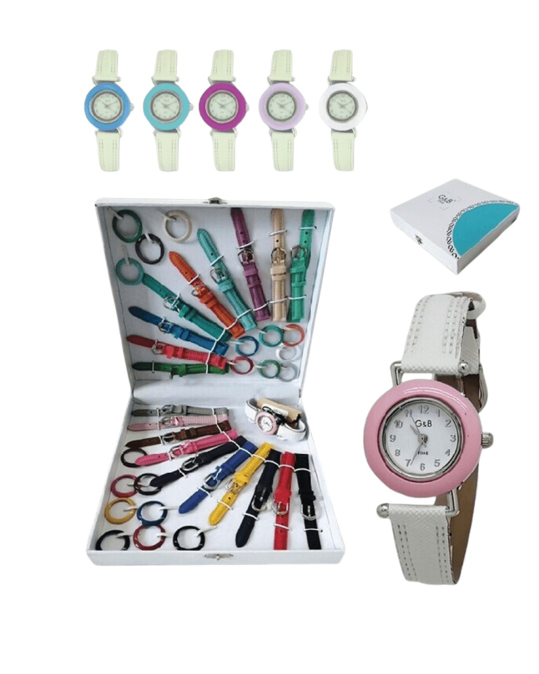 Reloj G&B con 19 correas y 19 aros intercambiables