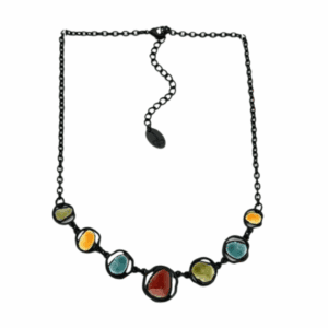 COLLAR COLECCIÓN BLACK MATE,COLORES OTOÑO DETALLES ESMALTADOS.