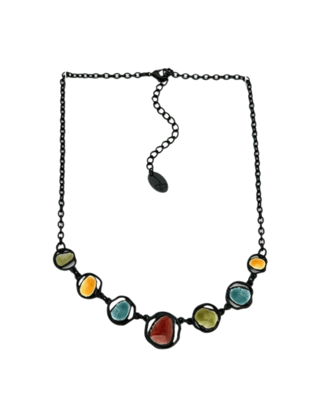 COLLAR COLECCIÓN BLACK MATE,COLORES OTOÑO DETALLES ESMALTADOS.