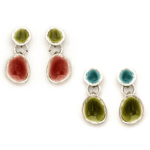 PENDIENTE MINI COLECCIÓN SILVER COLORES ESMALTADOS COLORES OTOÑO