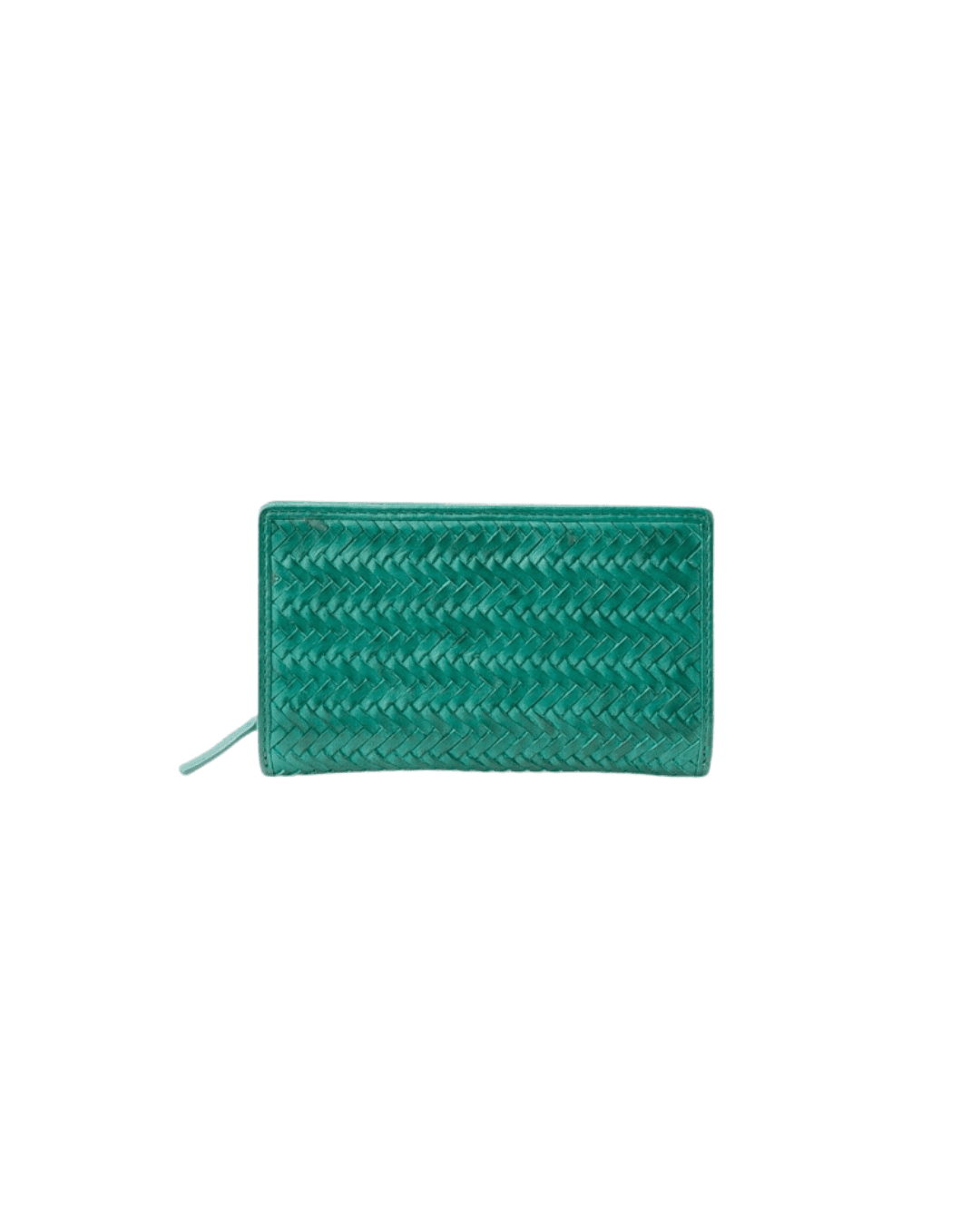 billetero biba de piel bovina lavada trenzada colores variados verde agua