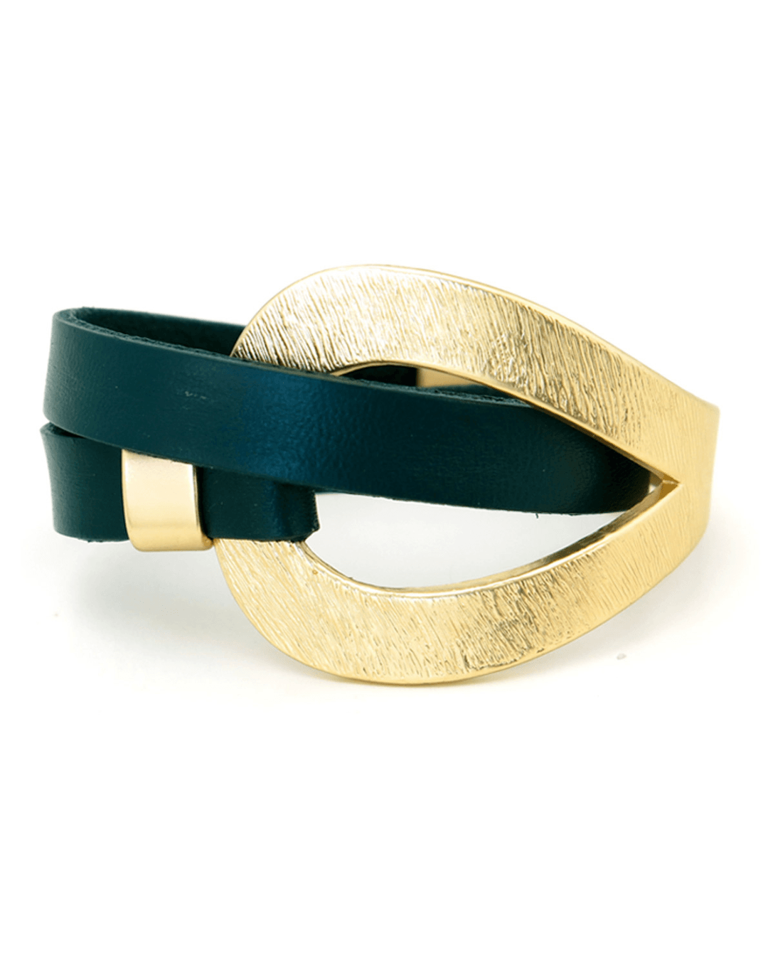 PULSERA MAGIC CORREA DE PIEL COLOR VERDE O GRANATE DORADO - Imagen 2