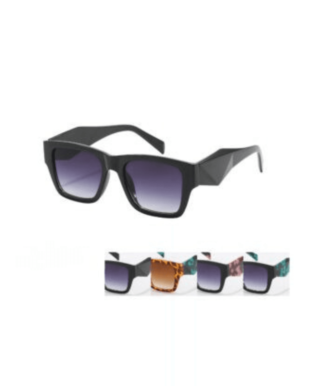 Gafas de sol rectangulares varilla formas geométricas.