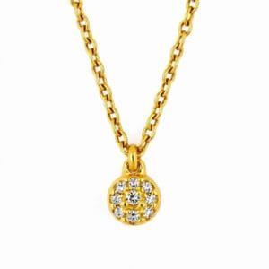 COLLAR CÍRCULO PAVÉ ACERO DORADO Y PLATEADO