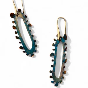 PENDIENTES LENTILLI LARGOS DORADOS ARTESANALES