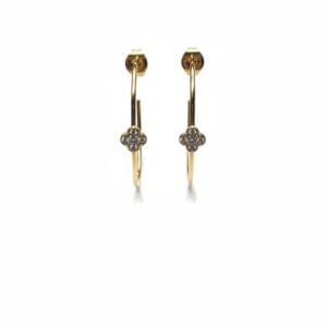 PENDIENTES MARELA ARO TRÉBOL ACERO Y BAÑO DE ORO