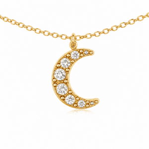collar marela luna acero plateado y dorado