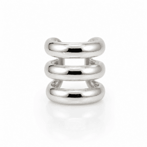 ear cuff de acero plateado , diseÑo envolvente