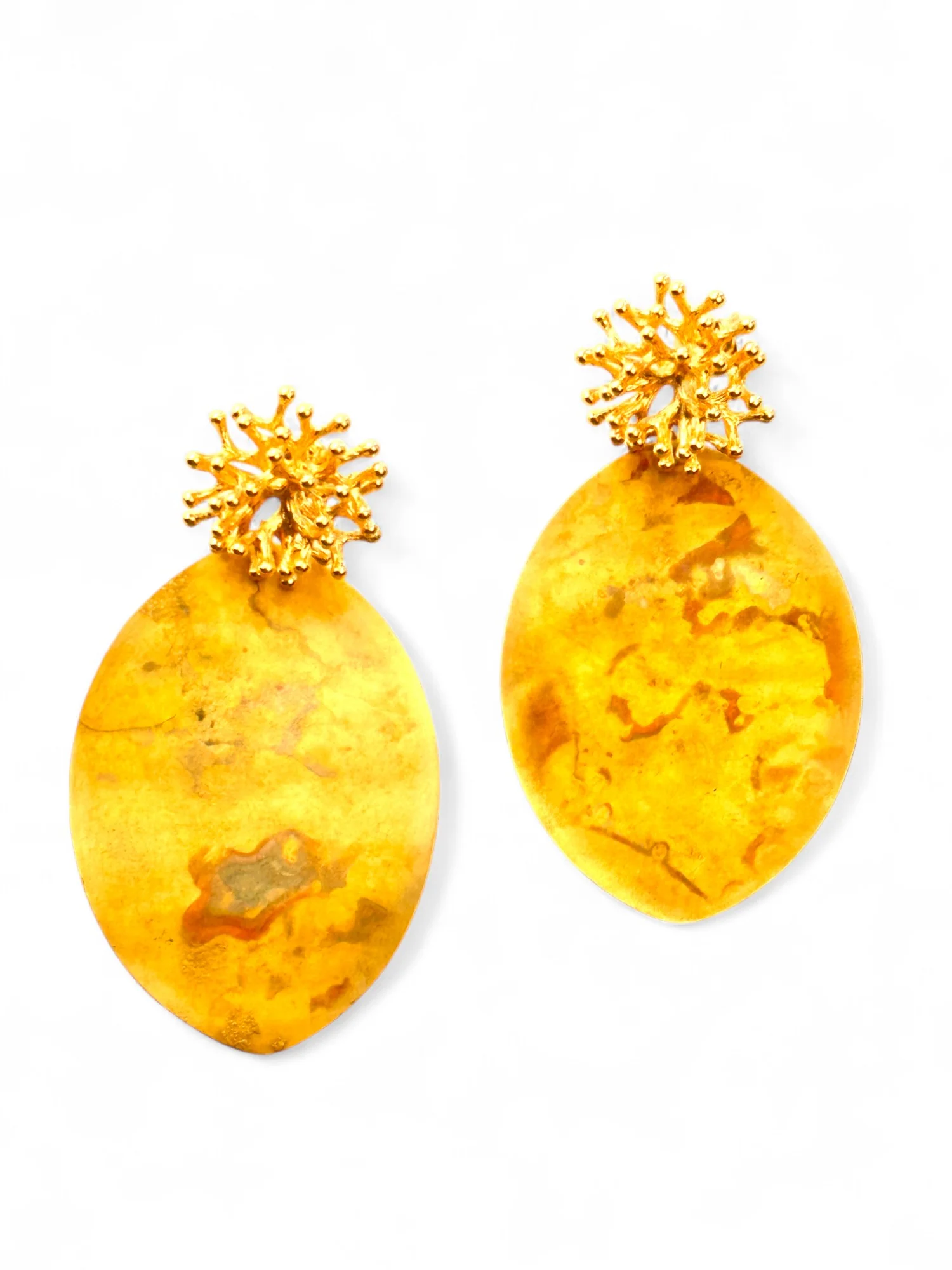 pendientes chapa grandes cierre boton coral xl