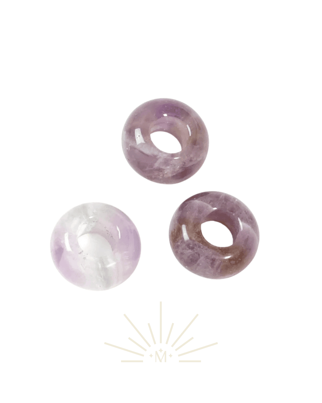 aro dorado personalizable con piedra natural amatista violeta