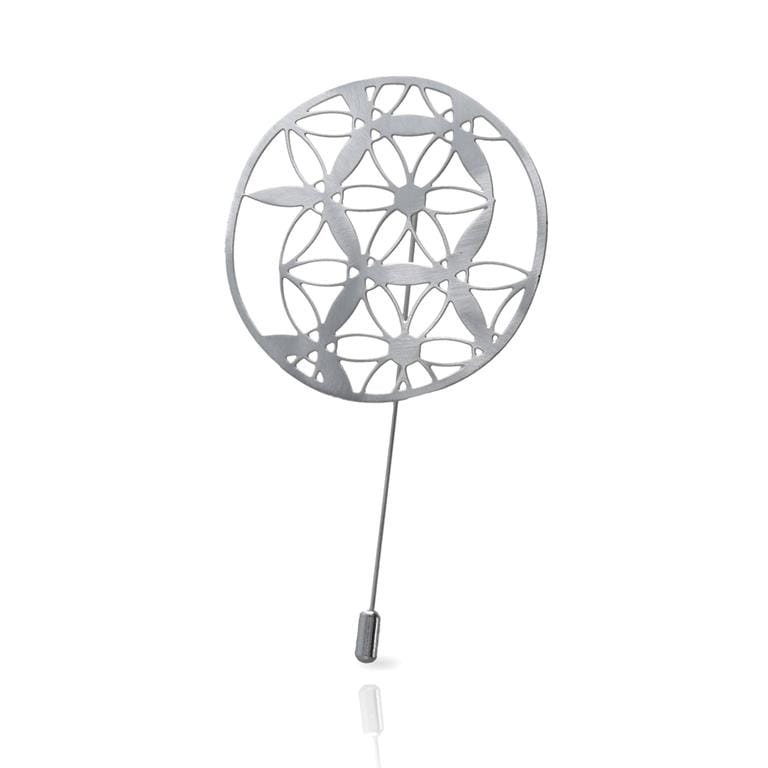agujón / broche estudio de lúnulas baño de plata ras®