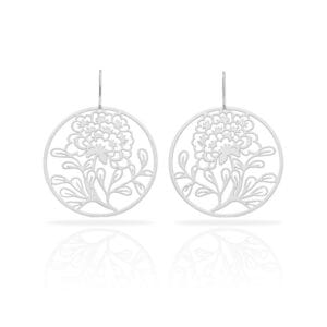 pendientes porcelana flor baño de plata ras®