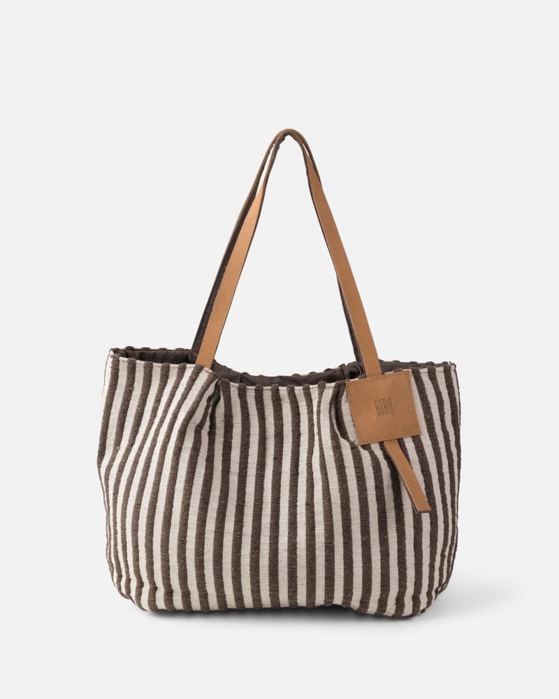 shopper de algodón y piel para mujer | bolso grande
