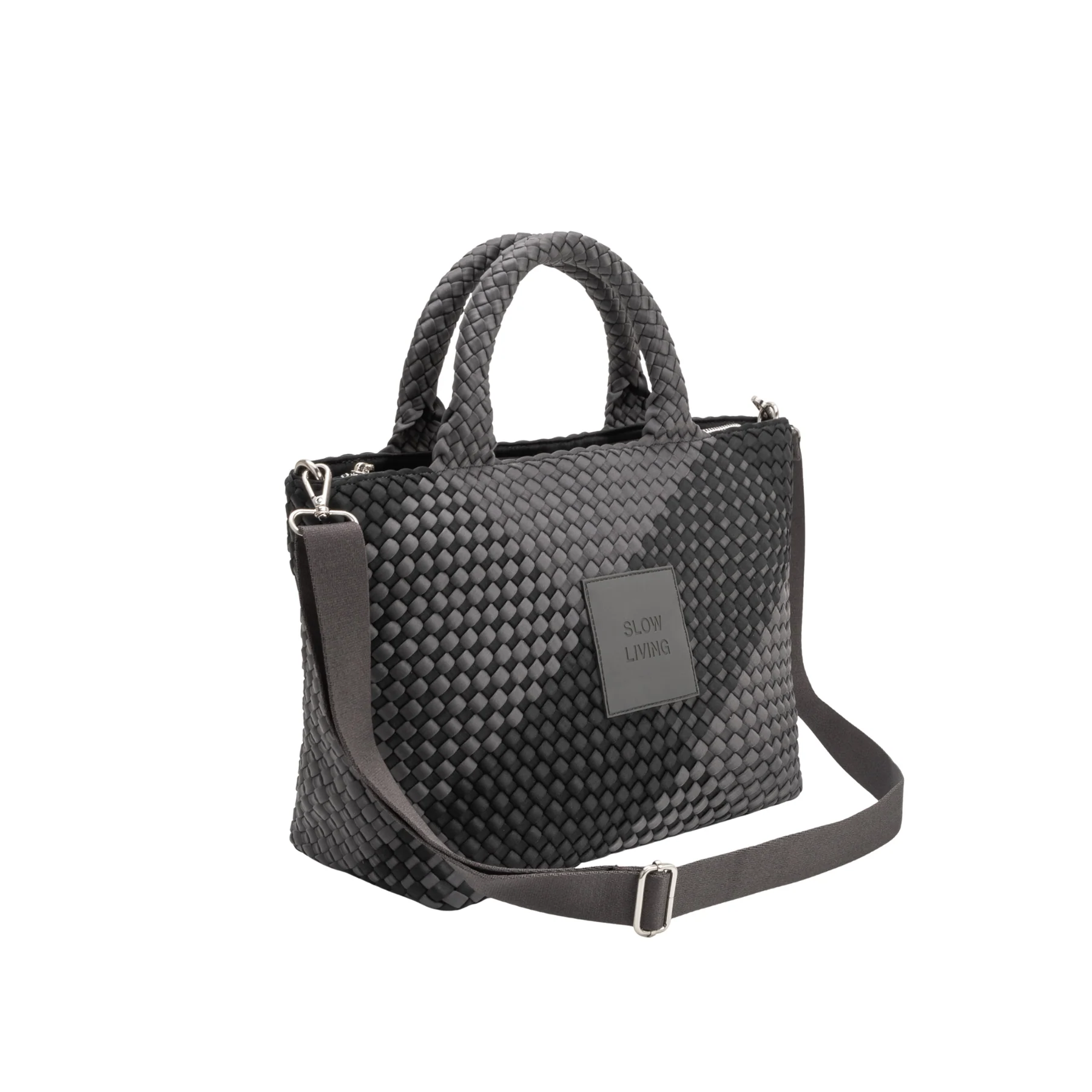 bolso slow living gris de verb to do – neopreno trenzado