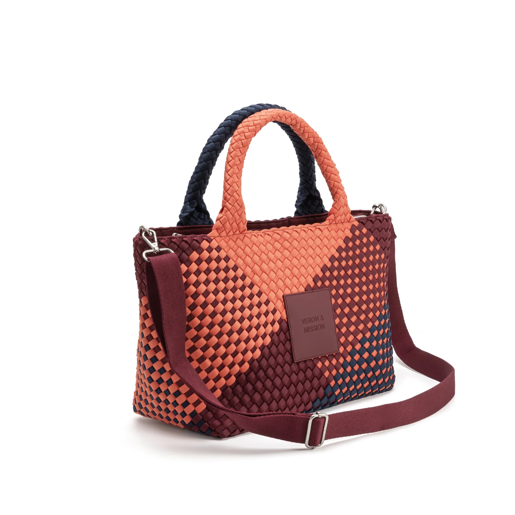 bolso vision and mission naranja de verb to do – neopreno trenzado